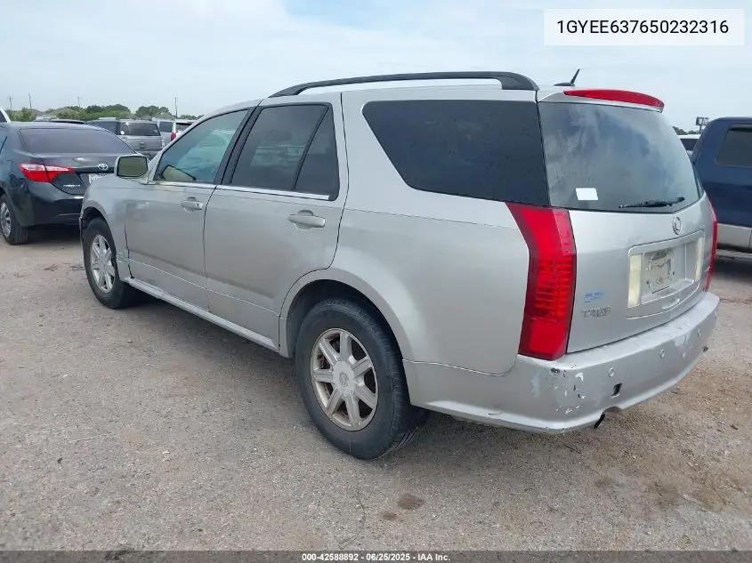 2005 Cadillac Srx V6 VIN: 1GYEE637650232316 Lot: 42588892
