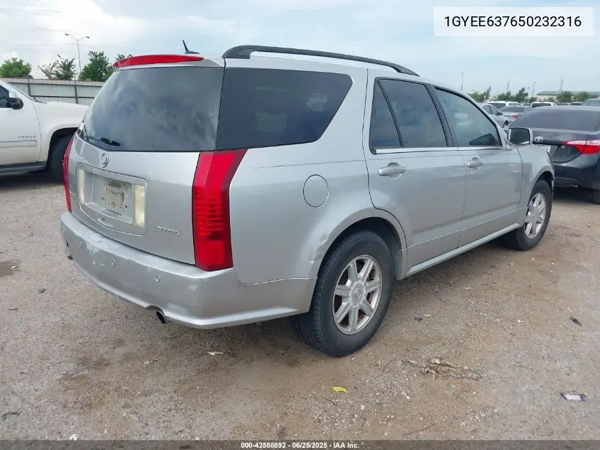 2005 Cadillac Srx V6 VIN: 1GYEE637650232316 Lot: 42588892