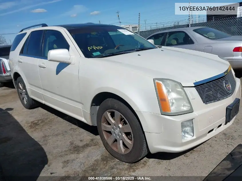 2006 Cadillac Srx V8 VIN: 1GYEE63A760142444 Lot: 41838586
