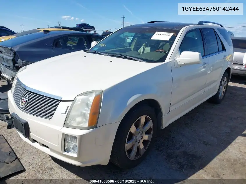 2006 Cadillac Srx V8 VIN: 1GYEE63A760142444 Lot: 41838586