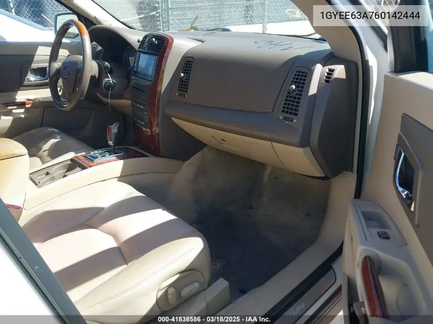 2006 Cadillac Srx V8 VIN: 1GYEE63A760142444 Lot: 41838586