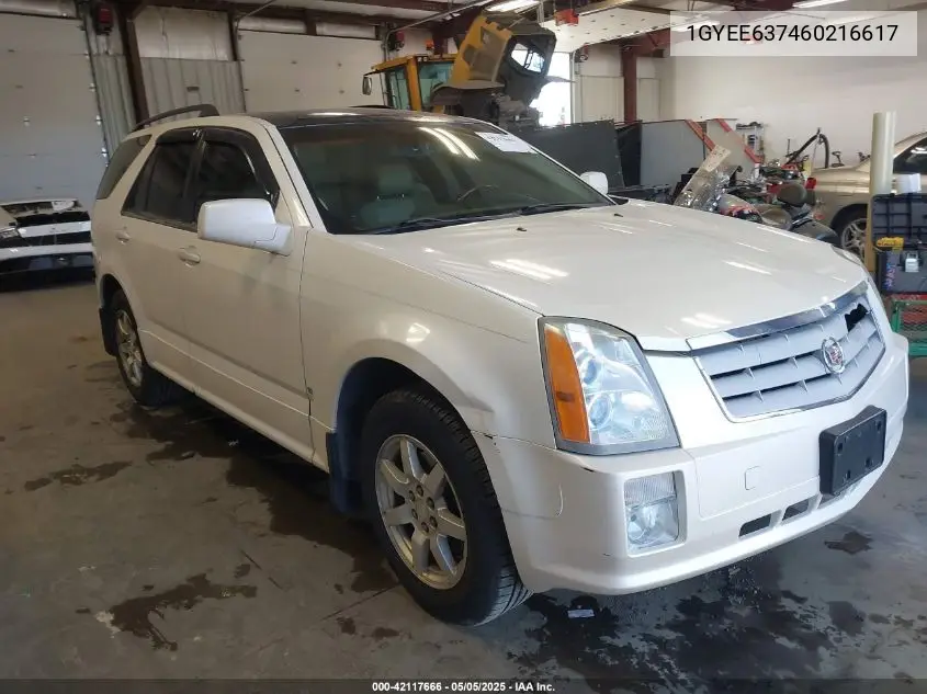 2006 Cadillac Srx V6 VIN: 1GYEE637460216617 Lot: 42117666