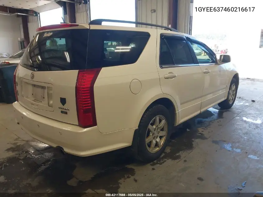 2006 Cadillac Srx V6 VIN: 1GYEE637460216617 Lot: 42117666