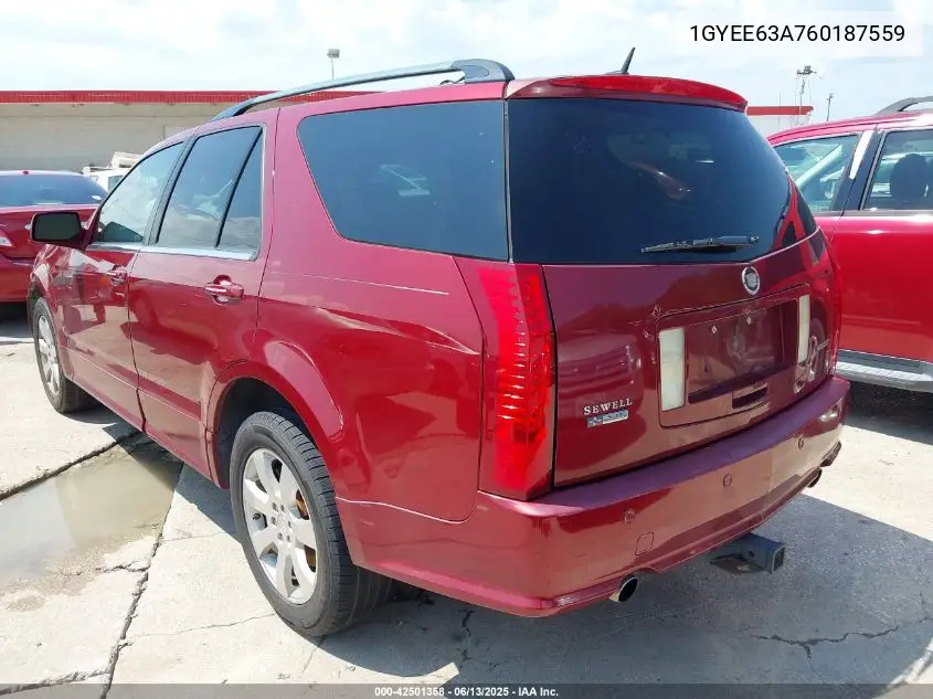 2006 Cadillac Srx V8 VIN: 1GYEE63A760187559 Lot: 42501358