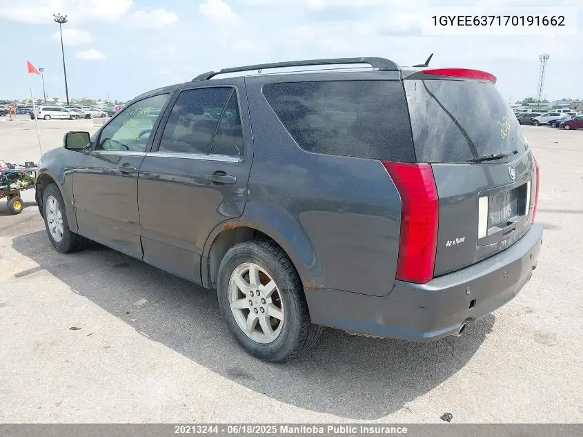 2007 Cadillac Srx V6 VIN: 1GYEE637170191662 Lot: 20213244