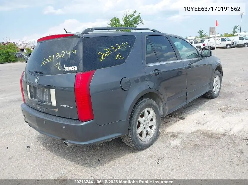 2007 Cadillac Srx V6 VIN: 1GYEE637170191662 Lot: 20213244