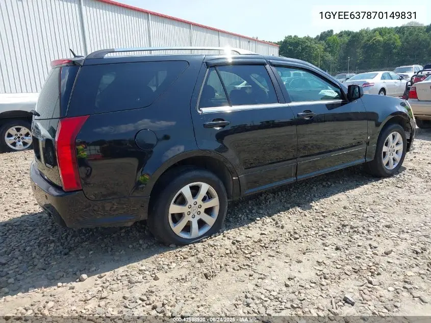 2007 Cadillac Srx V6 VIN: 1GYEE637870149831 Lot: 42588920
