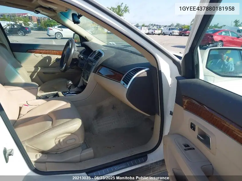 2008 Cadillac Srx V6 VIN: 1GYEE437880181958 Lot: 20213035