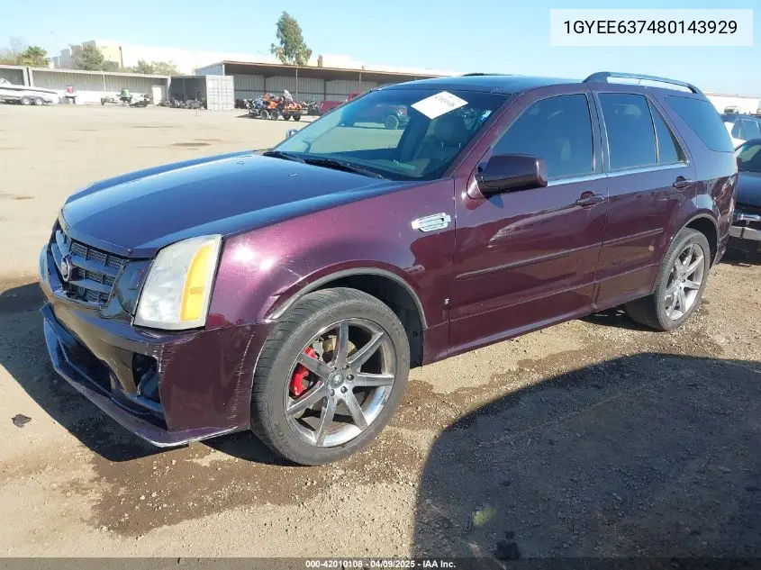 2008 Cadillac Srx V6 VIN: 1GYEE637480143929 Lot: 42010108