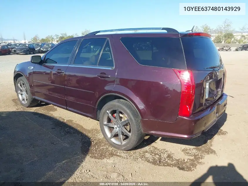 2008 Cadillac Srx V6 VIN: 1GYEE637480143929 Lot: 42010108