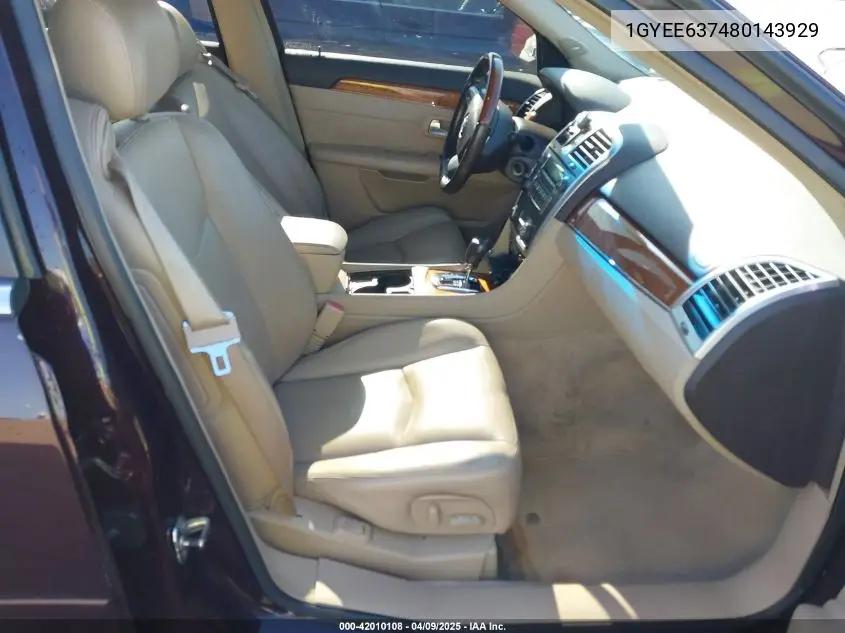 2008 Cadillac Srx V6 VIN: 1GYEE637480143929 Lot: 42010108