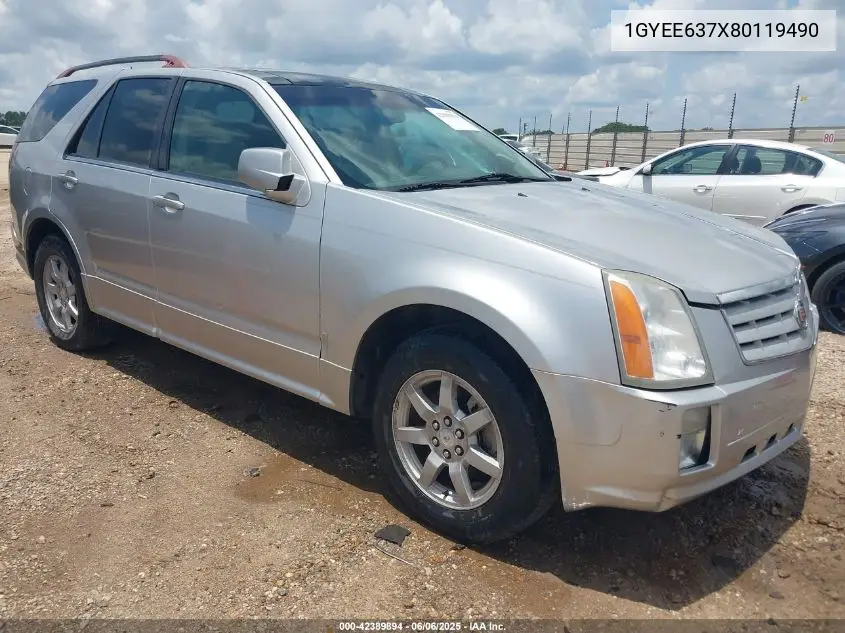 2008 Cadillac Srx V6 VIN: 1GYEE637X80119490 Lot: 42389894