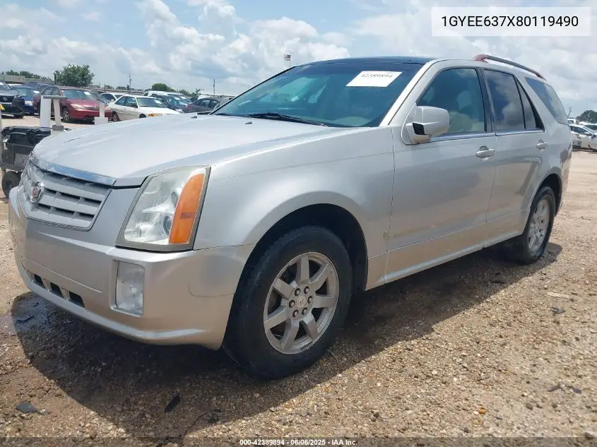 2008 Cadillac Srx V6 VIN: 1GYEE637X80119490 Lot: 42389894