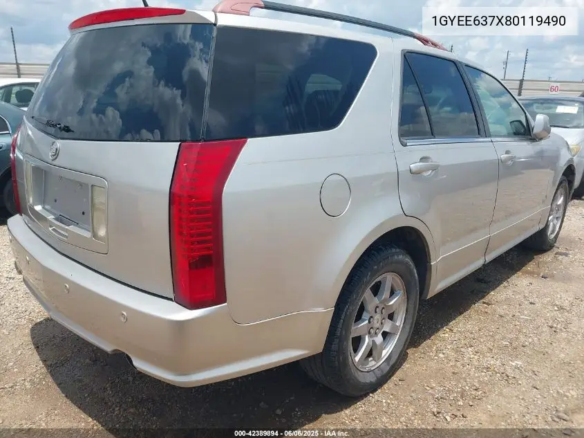 2008 Cadillac Srx V6 VIN: 1GYEE637X80119490 Lot: 42389894