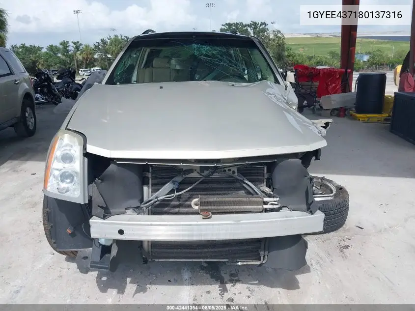 2008 Cadillac Srx V6 VIN: 1GYEE437180137316 Lot: 42441354