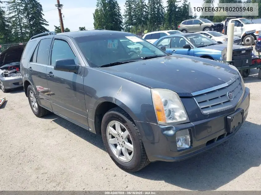 2008 Cadillac Srx V6 VIN: 1GYEE637180205948 Lot: 42487005
