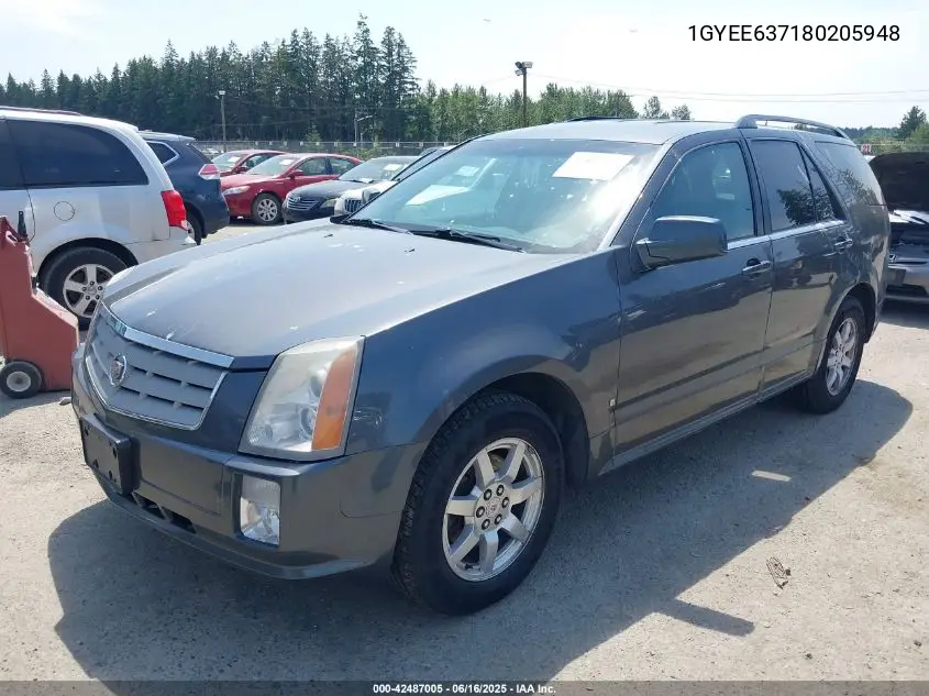 2008 Cadillac Srx V6 VIN: 1GYEE637180205948 Lot: 42487005