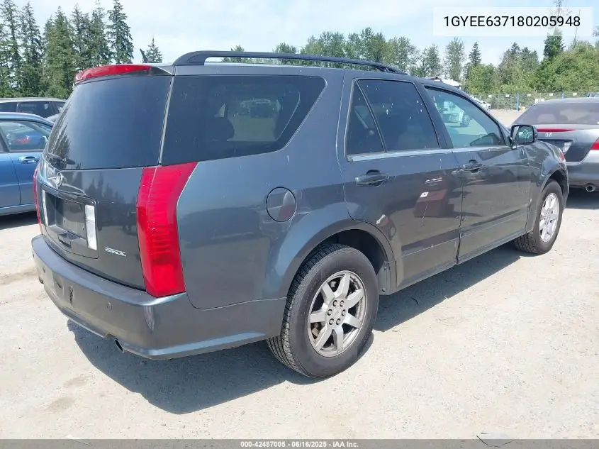2008 Cadillac Srx V6 VIN: 1GYEE637180205948 Lot: 42487005