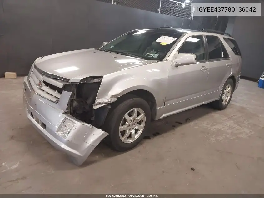 2008 Cadillac Srx V6 VIN: 1GYEE437780136042 Lot: 42552302