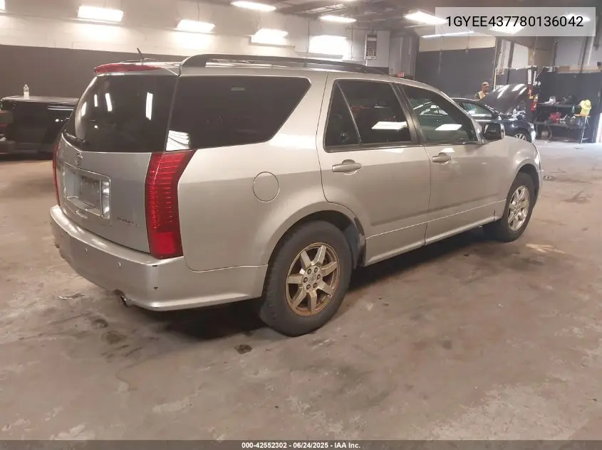 2008 Cadillac Srx V6 VIN: 1GYEE437780136042 Lot: 42552302