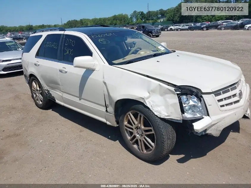 2008 Cadillac Srx V6 VIN: 1GYEE637780120922 Lot: 42600691