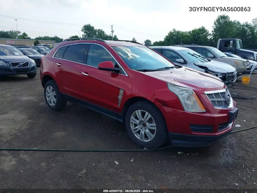 2010 Cadillac Srx Standard VIN: 3GYFNGEY9AS600863 Lot: 42593732