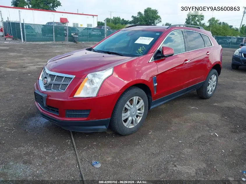 2010 Cadillac Srx Standard VIN: 3GYFNGEY9AS600863 Lot: 42593732