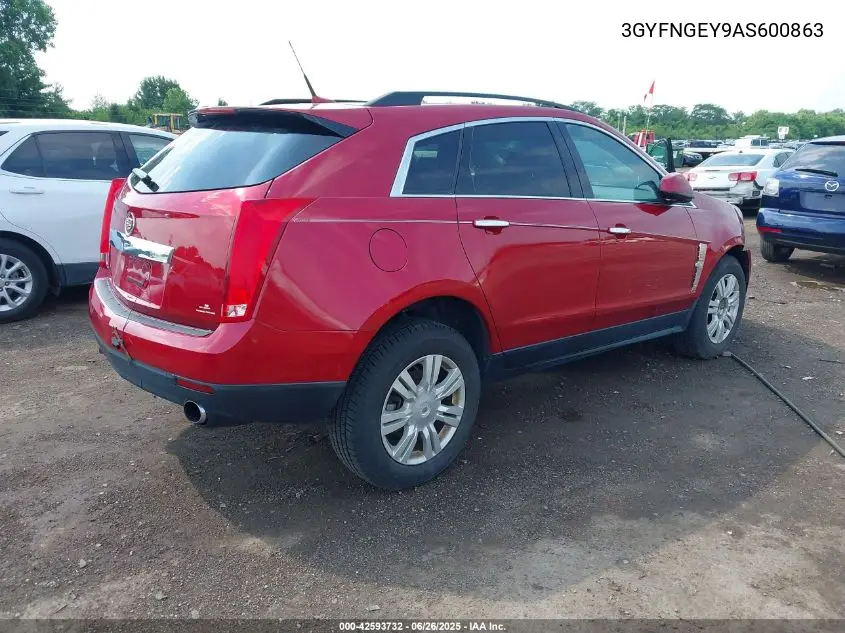 2010 Cadillac Srx Standard VIN: 3GYFNGEY9AS600863 Lot: 42593732