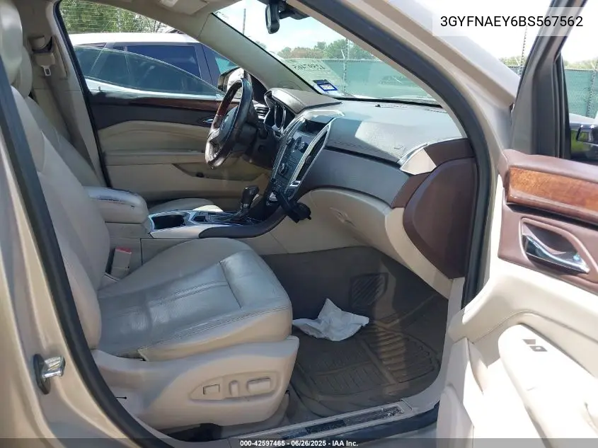 2011 Cadillac Srx Luxury Collection VIN: 3GYFNAEY6BS567562 Lot: 42597465