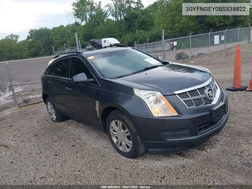 2011 Cadillac Srx Standard VIN: 3GYFNGEY0BS538822 Lot: 42623643