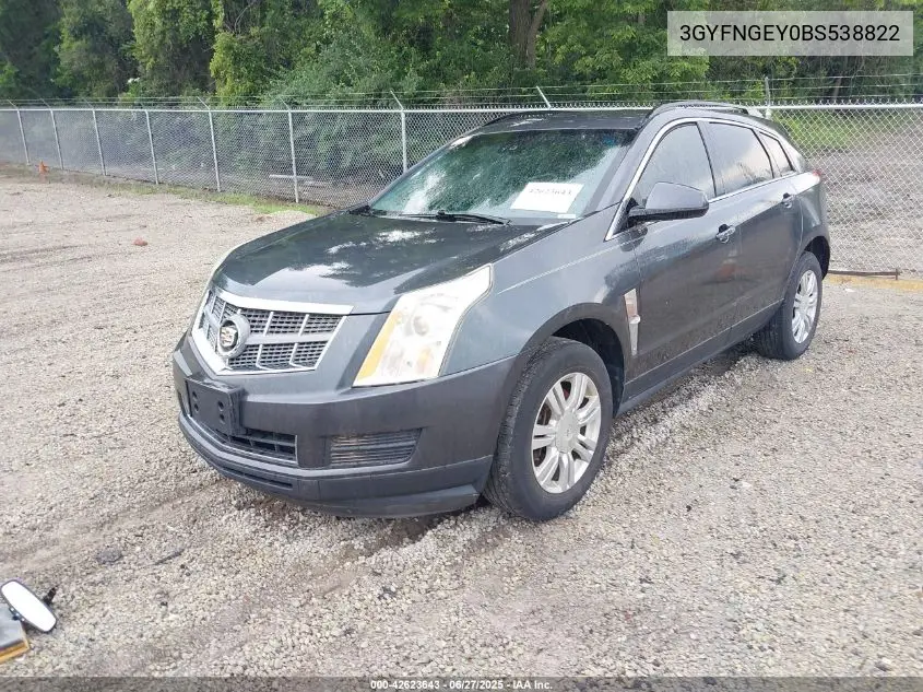 2011 Cadillac Srx Standard VIN: 3GYFNGEY0BS538822 Lot: 42623643