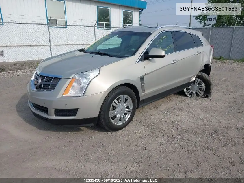 2012 Cadillac Srx Luxury Collection VIN: 3GYFNAE36CS501583 Lot: 12335498