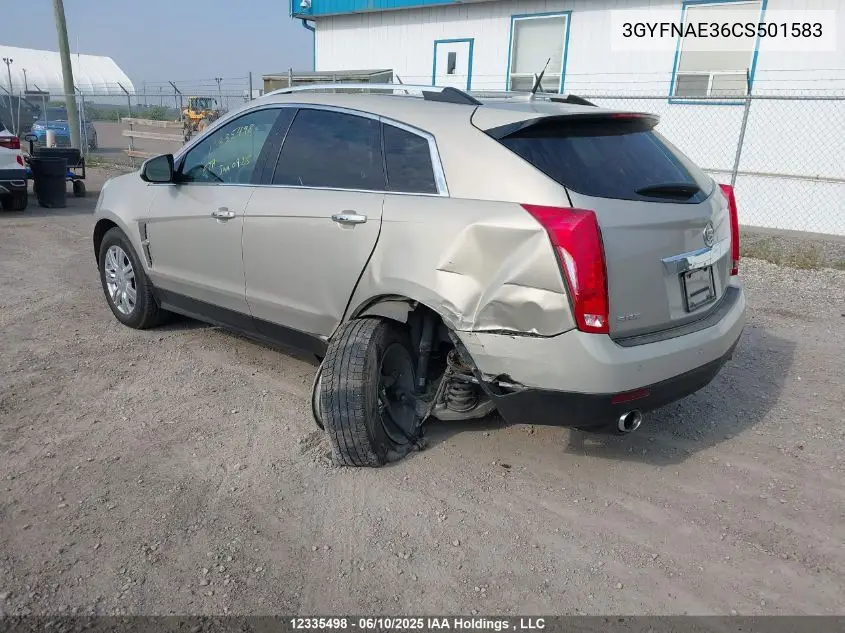 2012 Cadillac Srx Luxury Collection VIN: 3GYFNAE36CS501583 Lot: 12335498