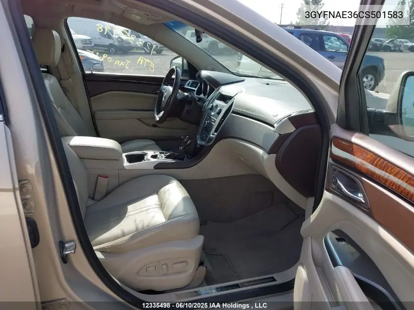 2012 Cadillac Srx Luxury Collection VIN: 3GYFNAE36CS501583 Lot: 12335498