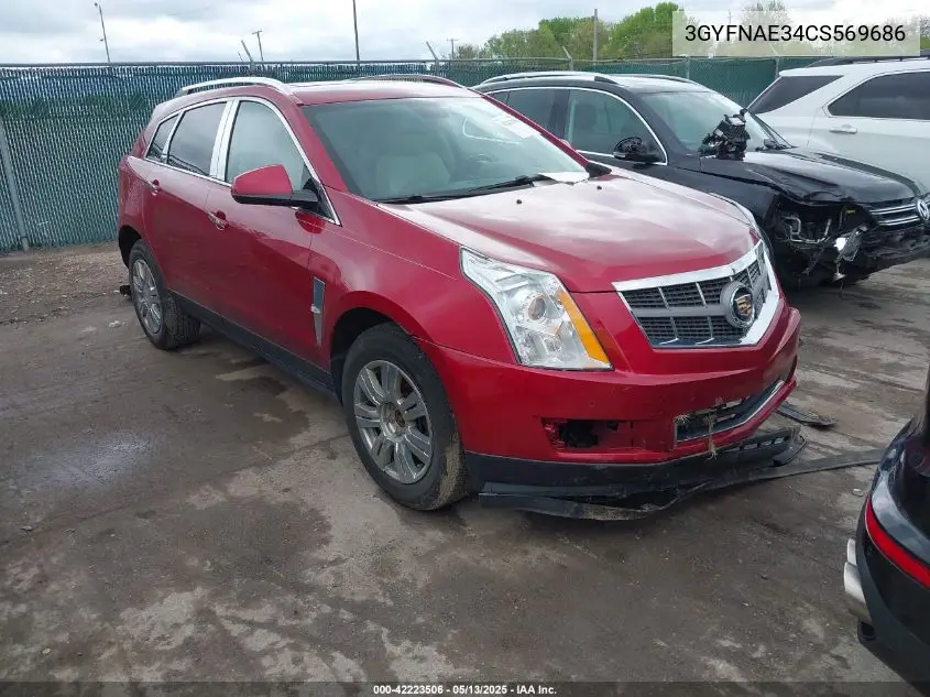 2012 Cadillac Srx Luxury Collection VIN: 3GYFNAE34CS569686 Lot: 42223506
