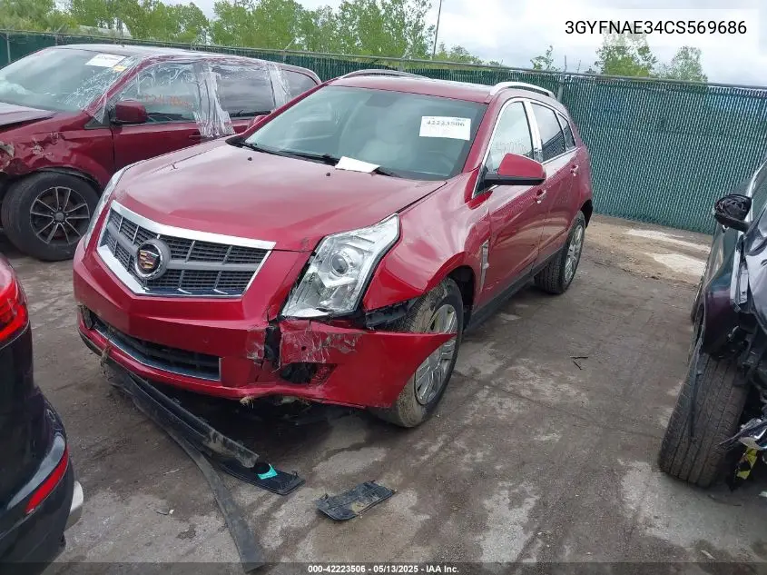 2012 Cadillac Srx Luxury Collection VIN: 3GYFNAE34CS569686 Lot: 42223506