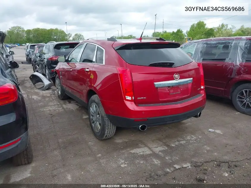 2012 Cadillac Srx Luxury Collection VIN: 3GYFNAE34CS569686 Lot: 42223506