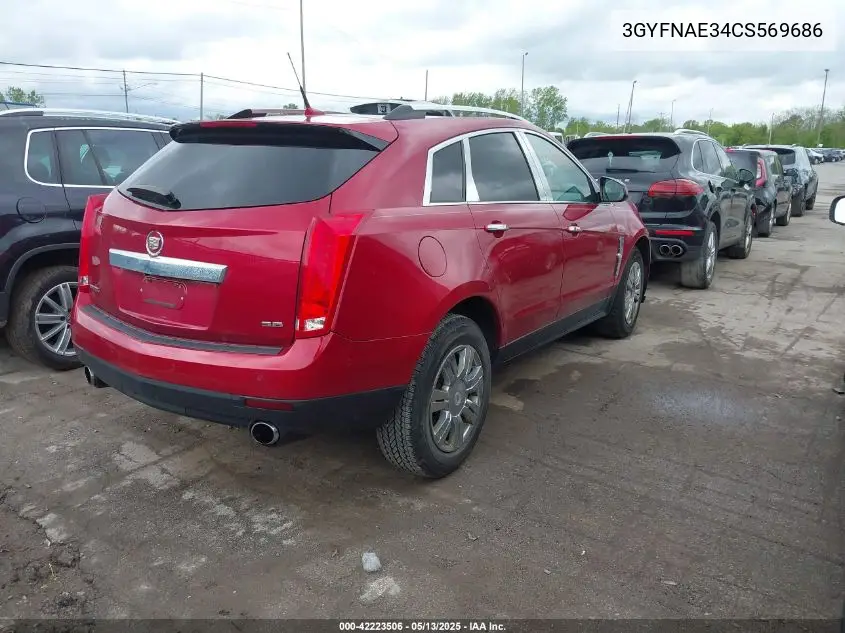 2012 Cadillac Srx Luxury Collection VIN: 3GYFNAE34CS569686 Lot: 42223506