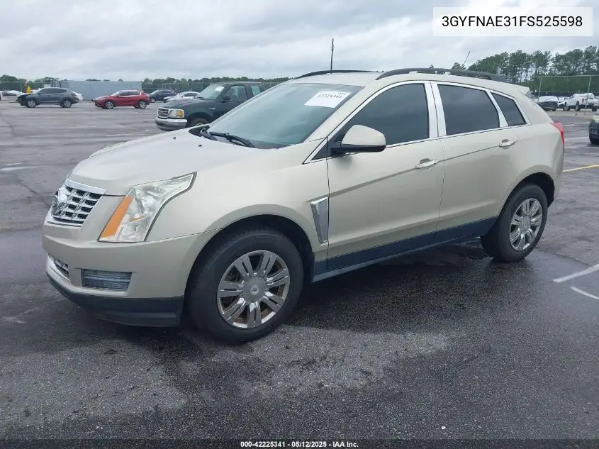 2015 Cadillac Srx Standard VIN: 3GYFNAE31FS525598 Lot: 42225341