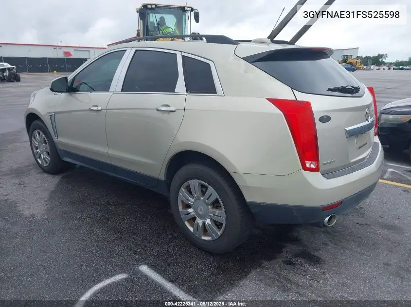2015 Cadillac Srx Standard VIN: 3GYFNAE31FS525598 Lot: 42225341