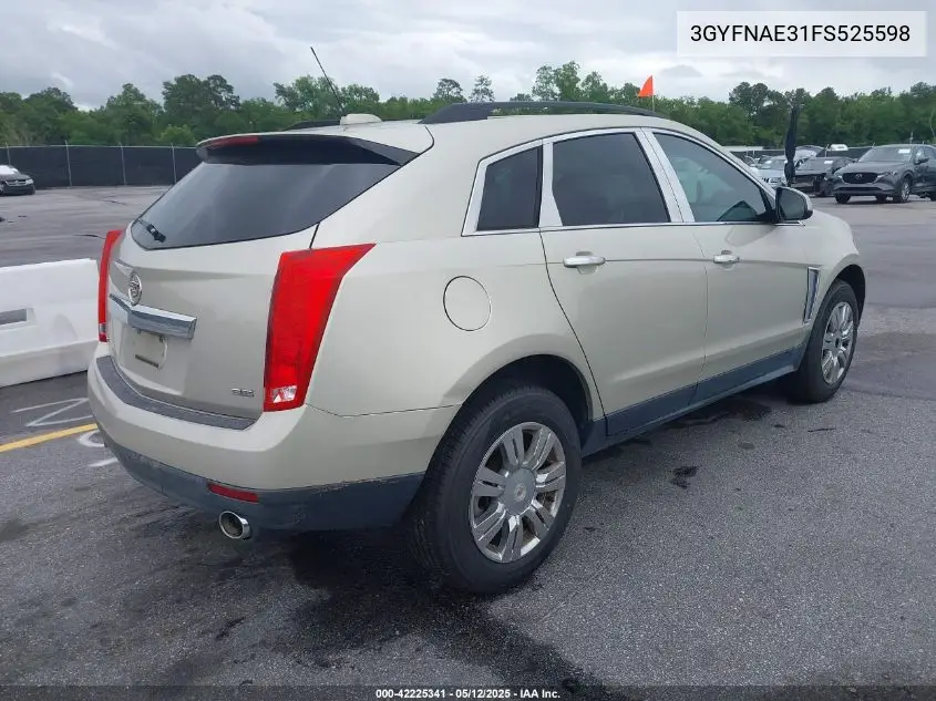 2015 Cadillac Srx Standard VIN: 3GYFNAE31FS525598 Lot: 42225341
