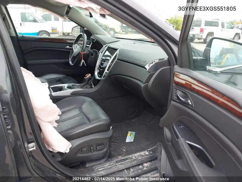 2016 Cadillac Srx V6 VIN: 3GYFNEE3XGS551805 Lot: 20214482