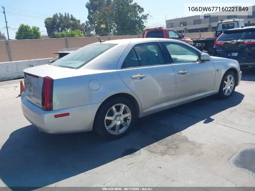2006 Cadillac Sts V6 VIN: 1G6DW677160221849 Lot: 42516050