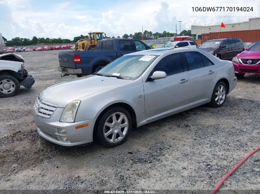 2007 Cadillac Sts V6 VIN: 1G6DW677170194024 Lot: 42720479