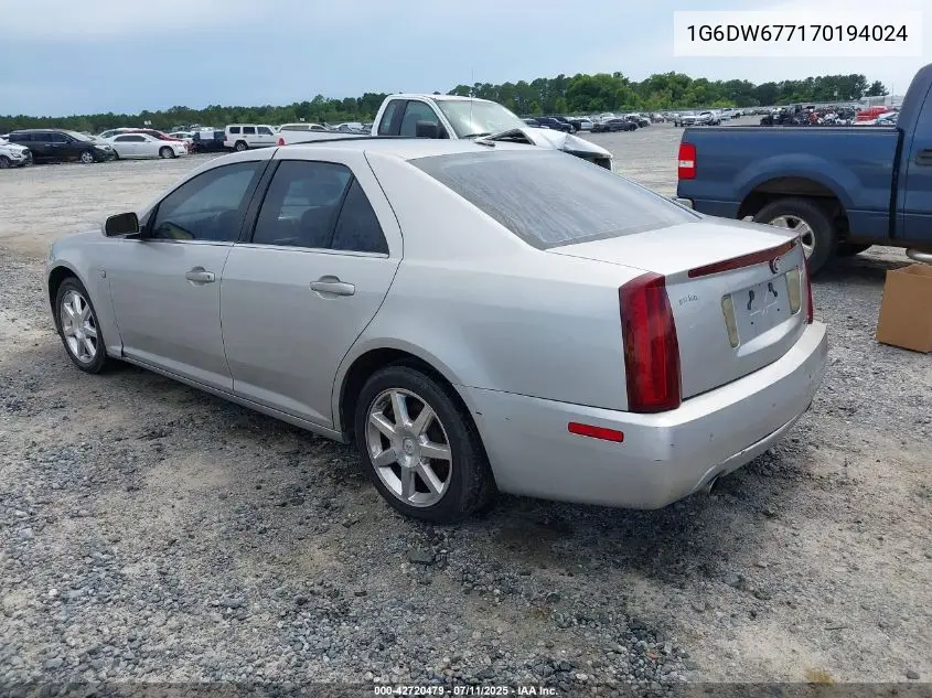 2007 Cadillac Sts V6 VIN: 1G6DW677170194024 Lot: 42720479