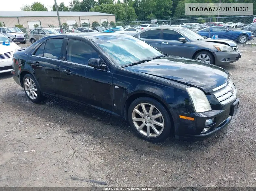 2007 Cadillac Sts V6 VIN: 1G6DW677470118331 Lot: 42771383