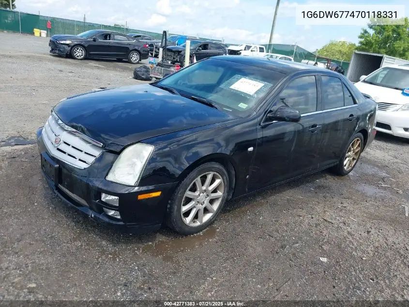 2007 Cadillac Sts V6 VIN: 1G6DW677470118331 Lot: 42771383