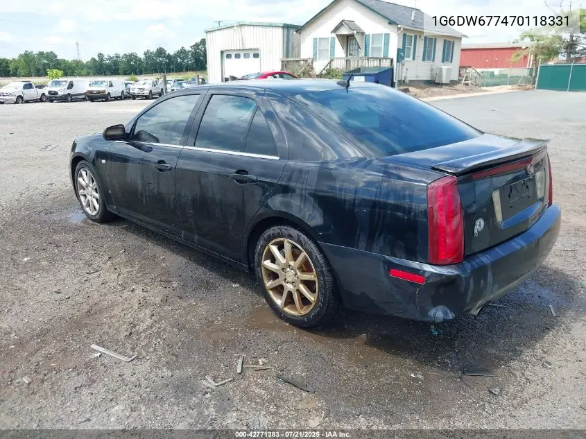 2007 Cadillac Sts V6 VIN: 1G6DW677470118331 Lot: 42771383