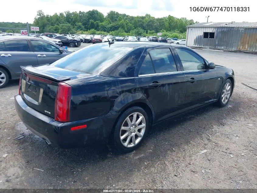 2007 Cadillac Sts V6 VIN: 1G6DW677470118331 Lot: 42771383
