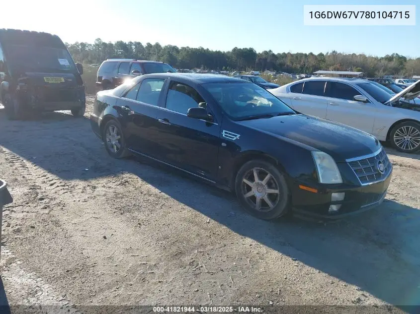 2008 Cadillac Sts V6 VIN: 1G6DW67V780104715 Lot: 41821944